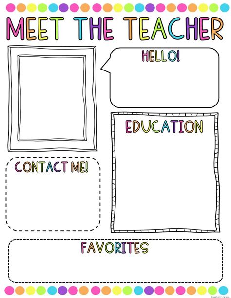 Free Printable Meet The Teacher Template